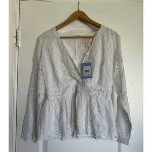 NWT Sail to Sable Lace Eyelet Top S MSRP $198